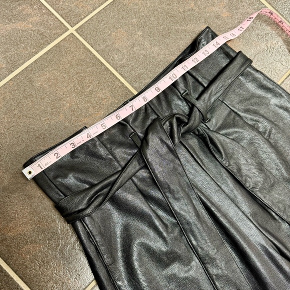 Commando Faux Leather Paperbag Tie Waist Tapered Leg Pants Black Small S - Picture 10 of 14